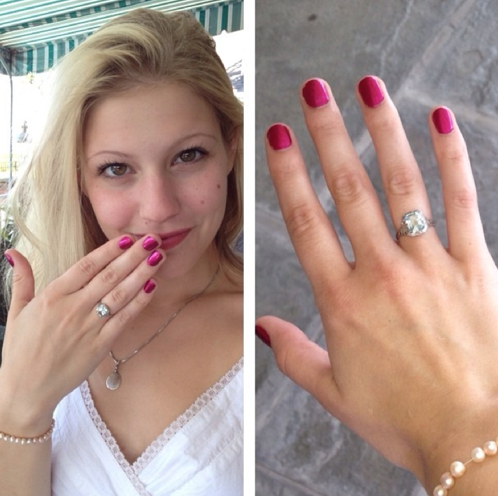 One of our good friends all the way in LA, in an Ostby and Barton 1920s Art Deco filigree ring