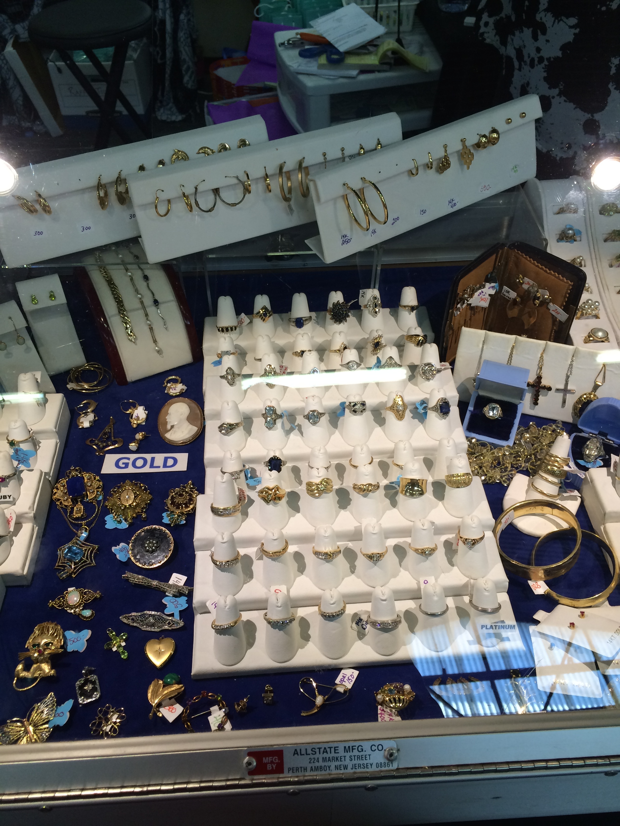 GOLD! We loved the aquamarines in this showcase.