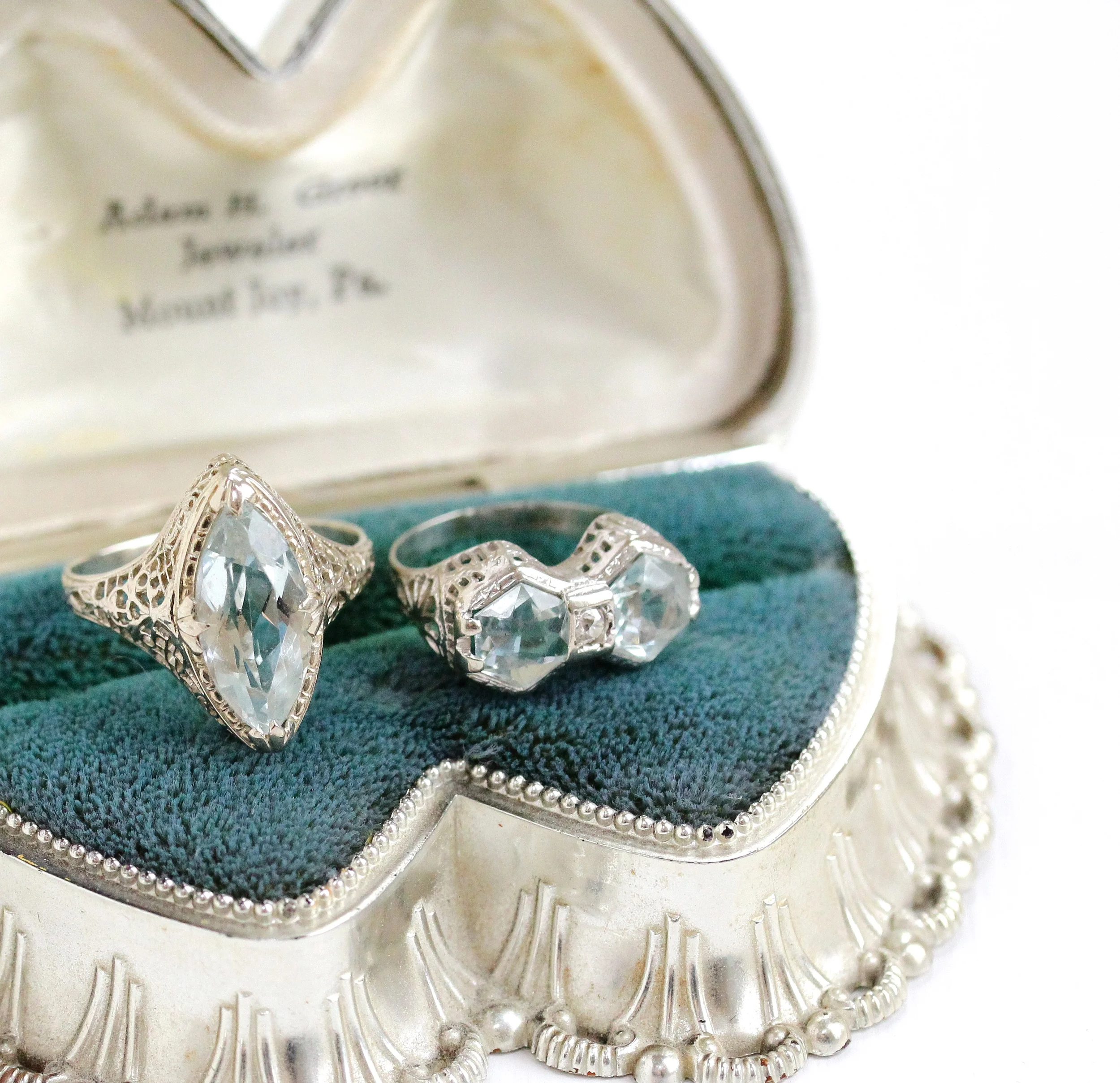 Of course we couldn't leave the show with out picking up a few filigree aquamarine rings!