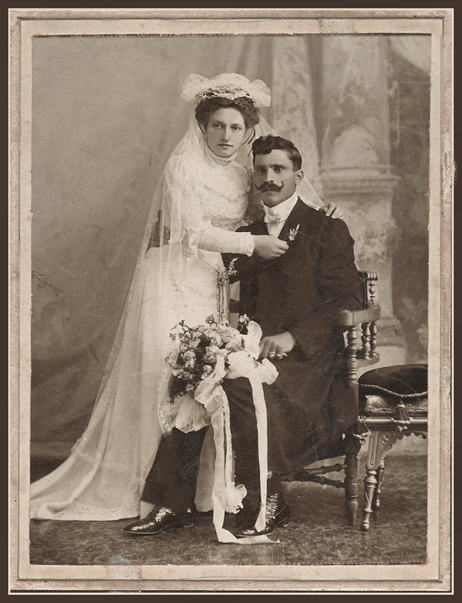Stunning couple who may have been adorned in buckle motif jewelry. Buckles rendered safety, security, protection, authority, and ultimate victory.