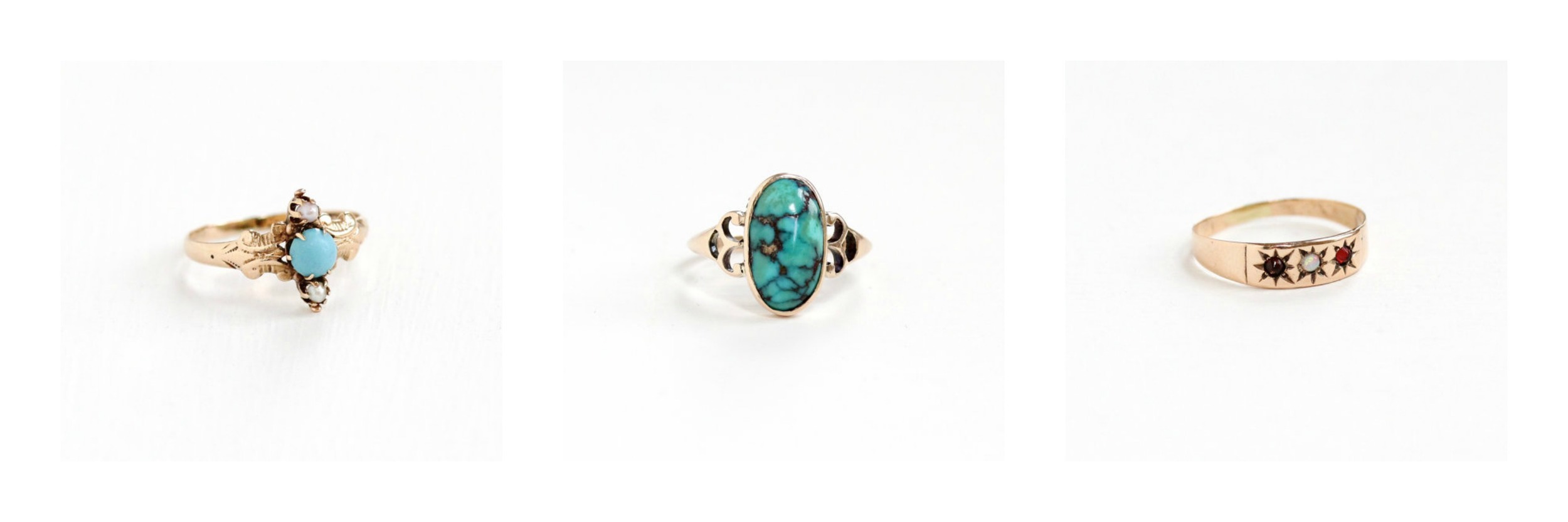  Antique Turquoise & Seed Pearl Ring , Antique Turquoise Ring , Antique Genuine Opal Ring