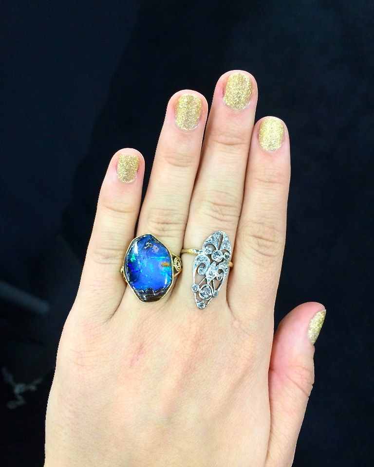 Incredible opal ring, via the impressive Lenore Dailey