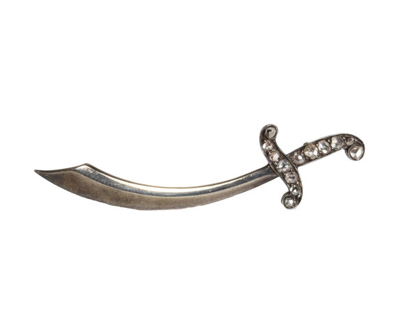 Antique Victorian Diamond Scimitar Brooch via ButterLaneAntiques