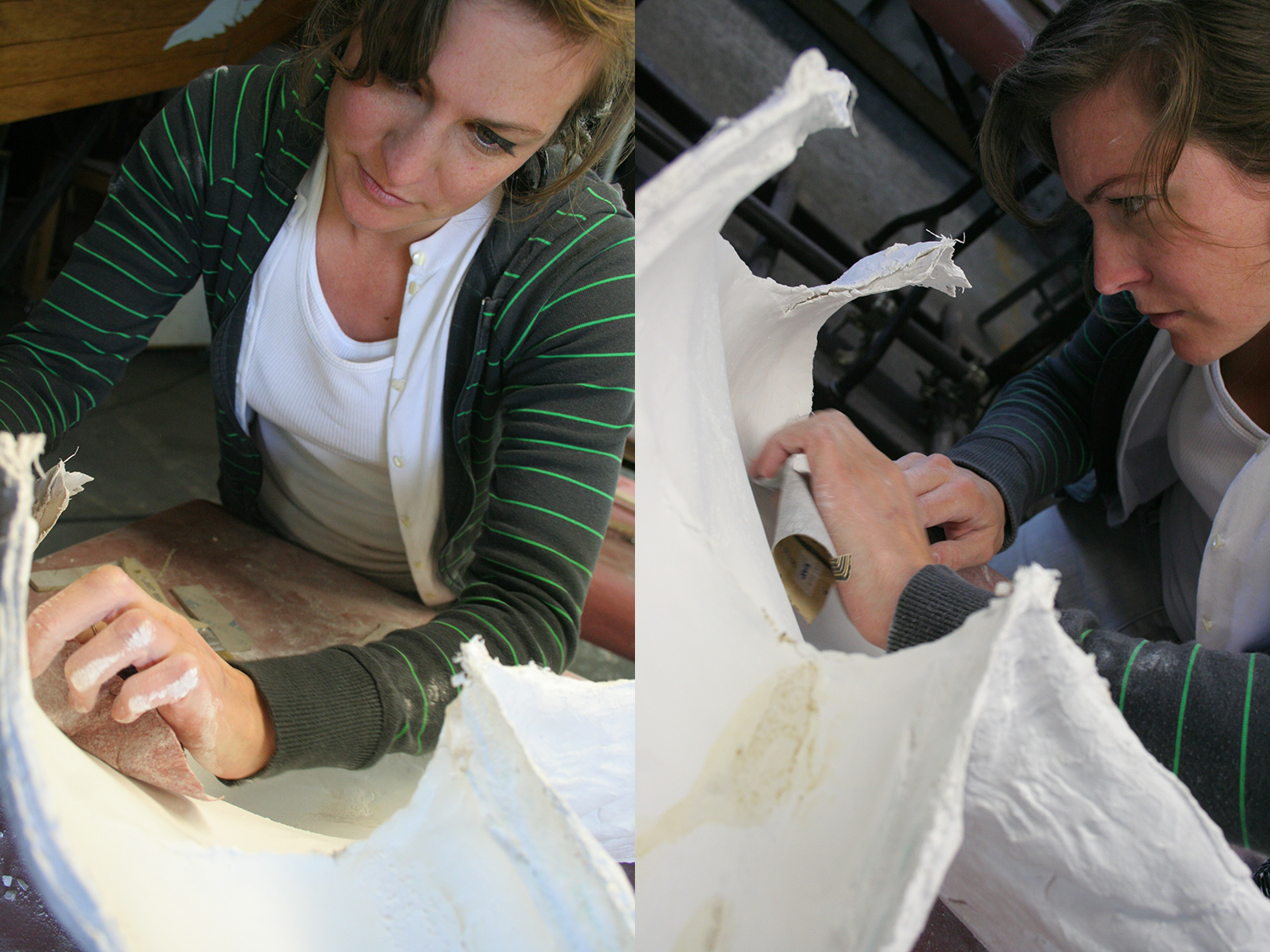  Primary materials: plaster, plaster gauze, clay, a variety of resins, and&nbsp;polyurethane foam.&nbsp; Photos by Kerri Anne Delight.&nbsp;&nbsp; 