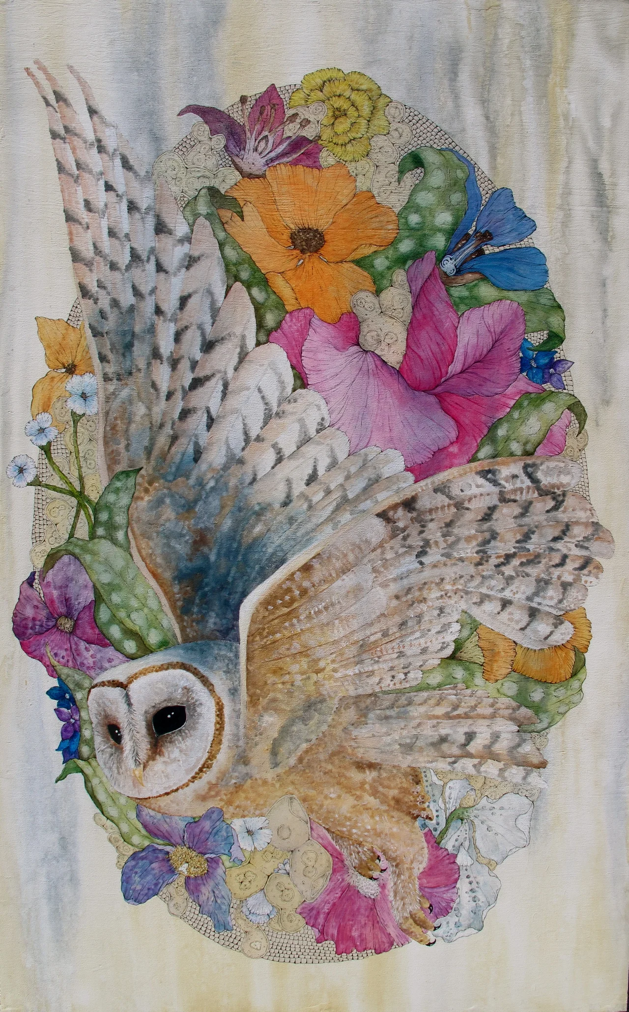 Dreamers Light 2.5 ft x 4 ft gauche, watercolor, acrylic, pen and ink on board, 2012 