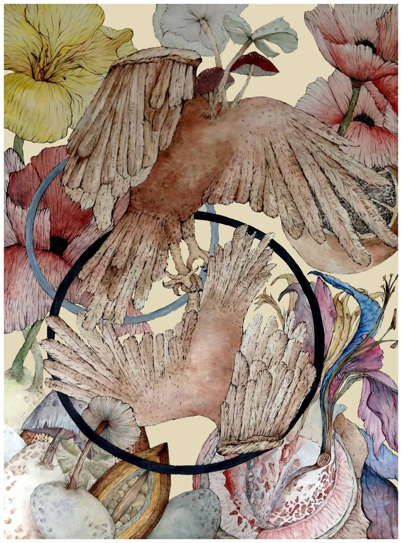 As We Part 2.5 ft x 3.5 ft acrylic, watercolor, pen and ink on paper, 2012