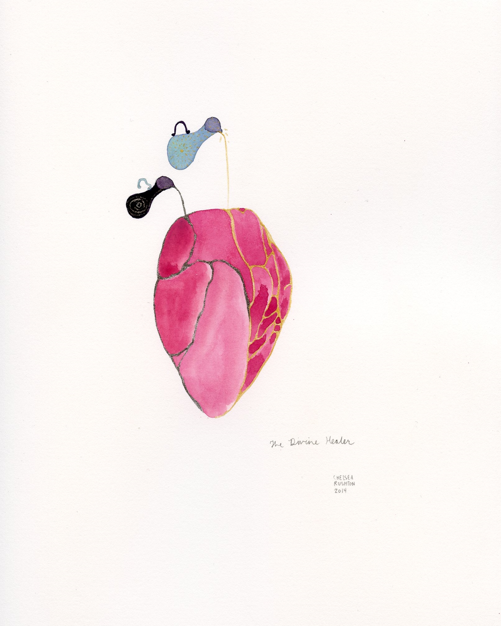 The Divine Healer gouache and graphite on paper 12" x 9" 2014