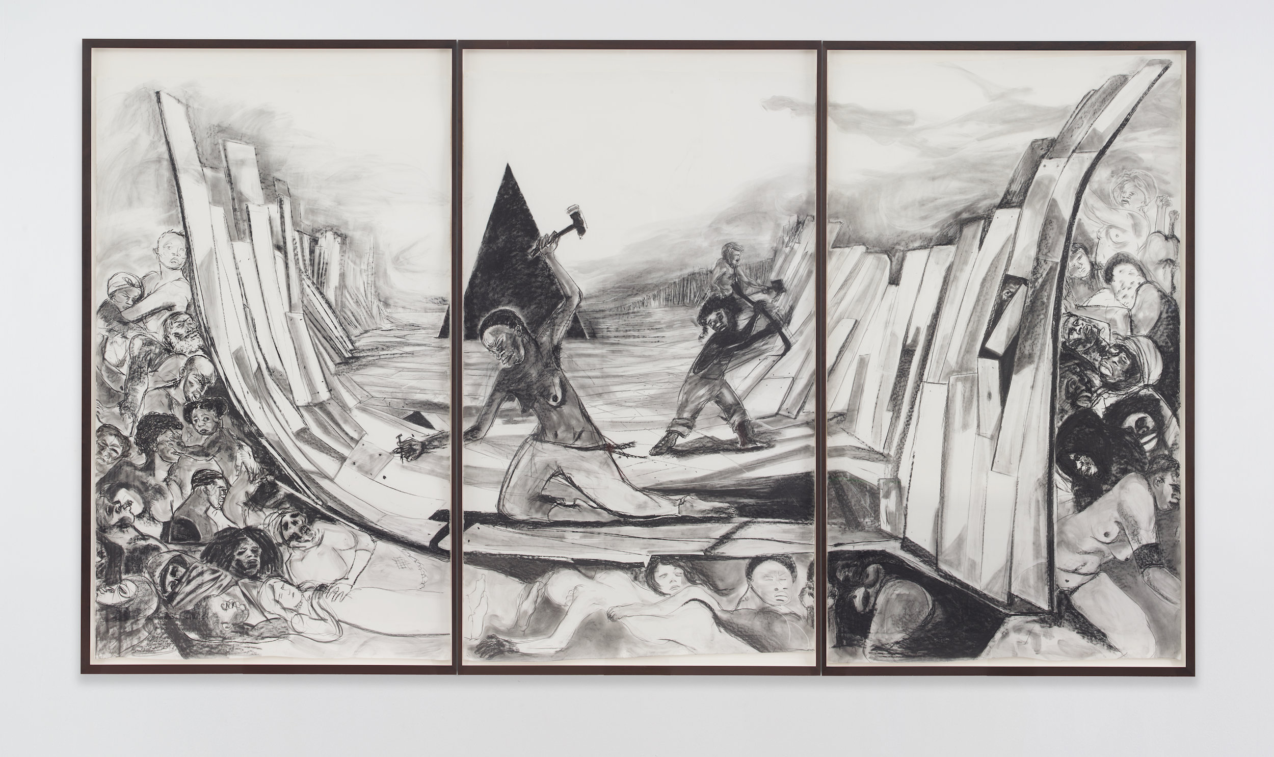  Kara Walker,&nbsp; Securing a Motherland Should Have Been Sufficient , 2016. Graphite lumber marker on paper,&nbsp;104.5 x 180.75 inches. 