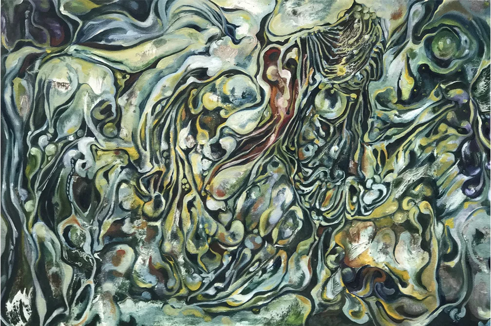 Univalve , 2017, oil on canvas, 36” x 24”