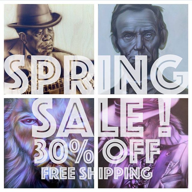 Announcing: 
SPRING SALE, 30% off all paintings online. 
Use Code: SPRING plus Free Shipping.

Over 50 works of original airbrush paintings on canvas or wood. 
https://squareup.com/market/palmer-square-studios/