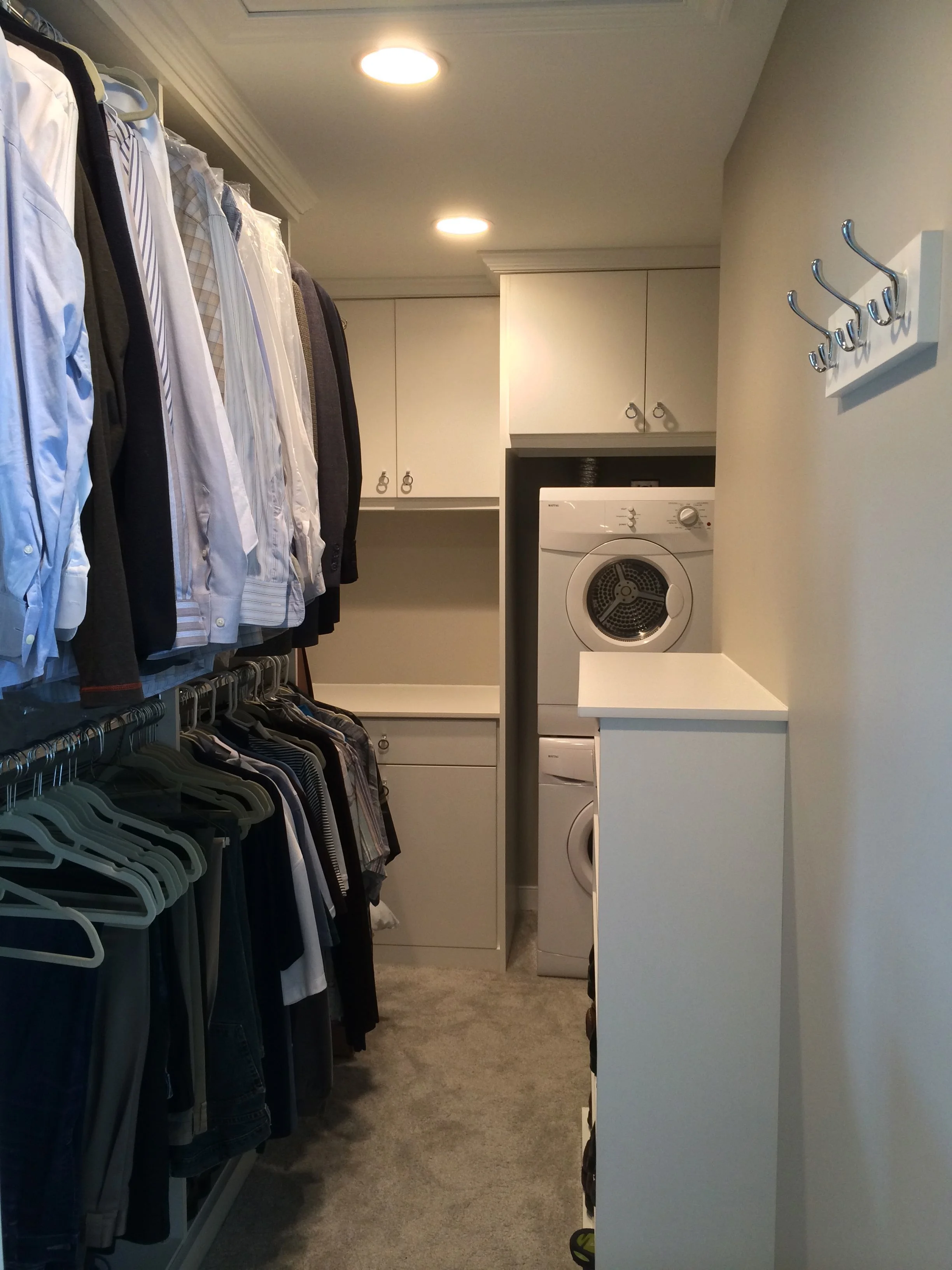 Master Closet After shower removed, laundry added