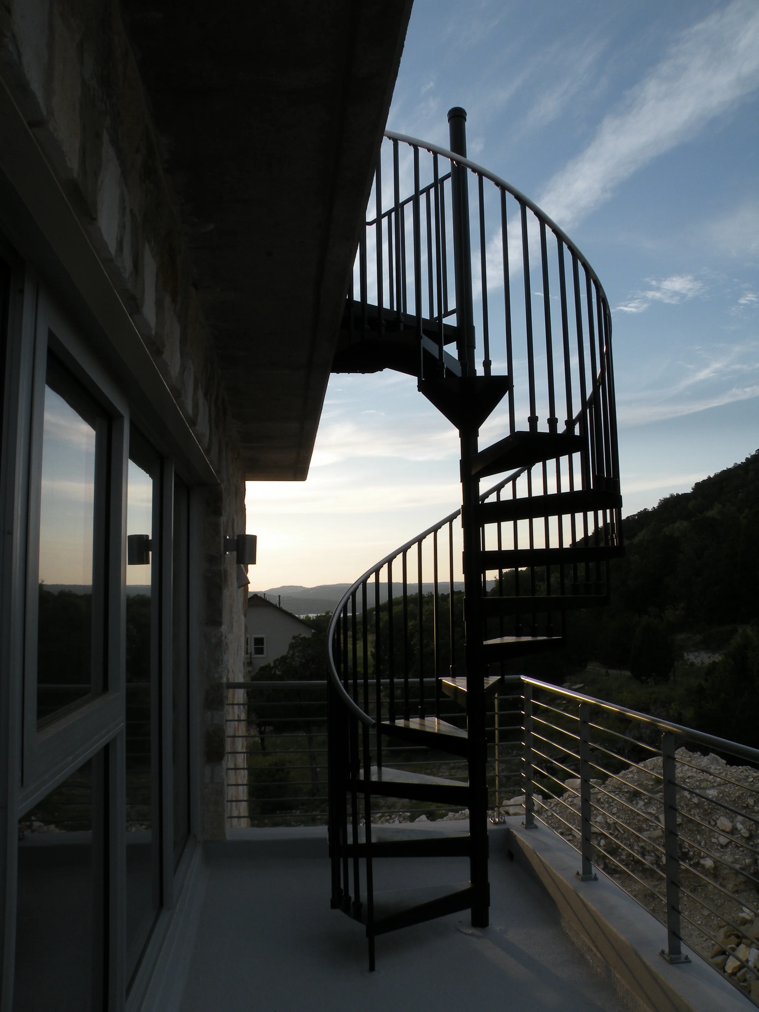Spiral Roof Stair. 