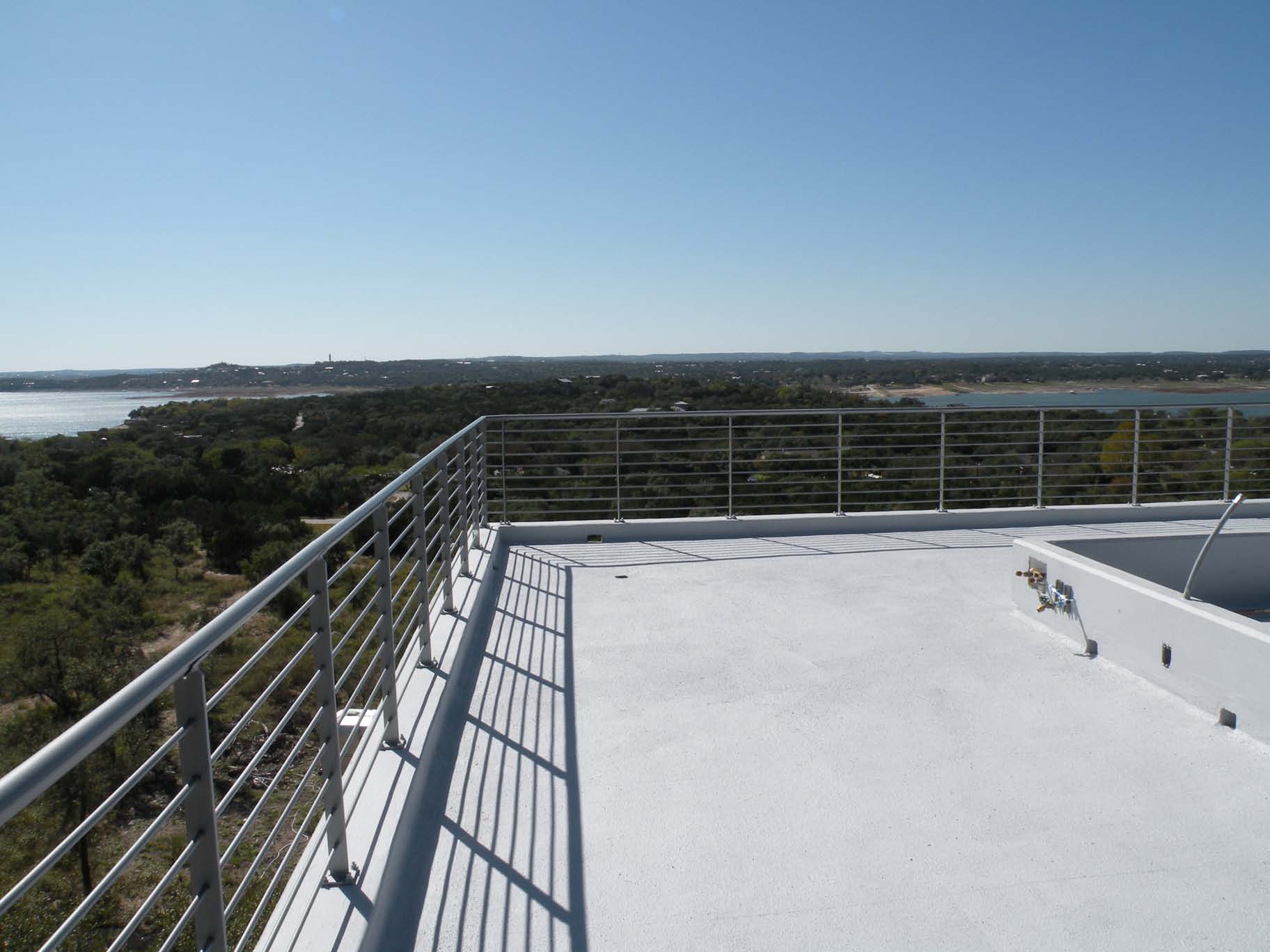 Roof deck with panoramic views of Lake Travis, and surrounding hill country. 