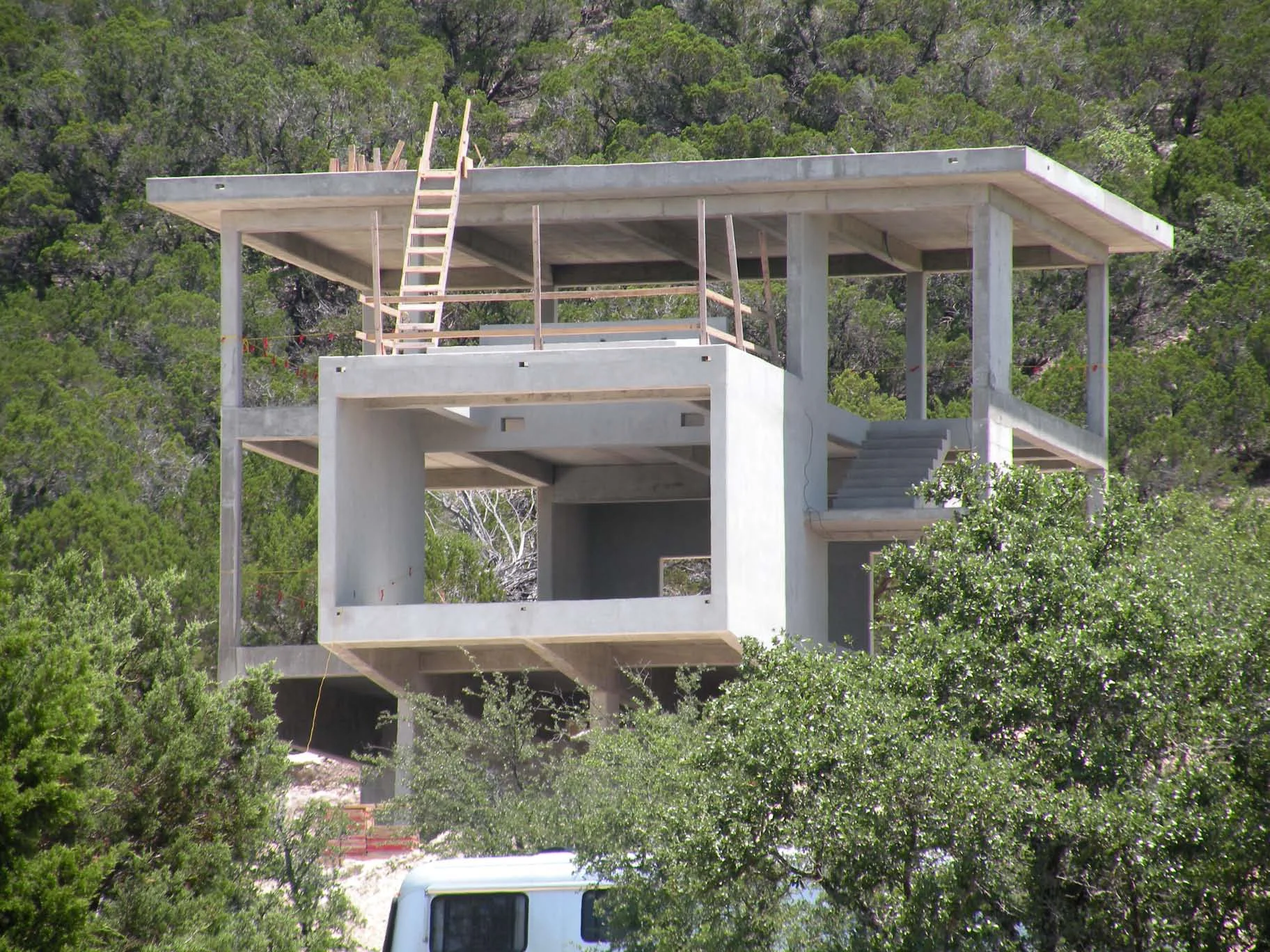 Completed concrete framework.