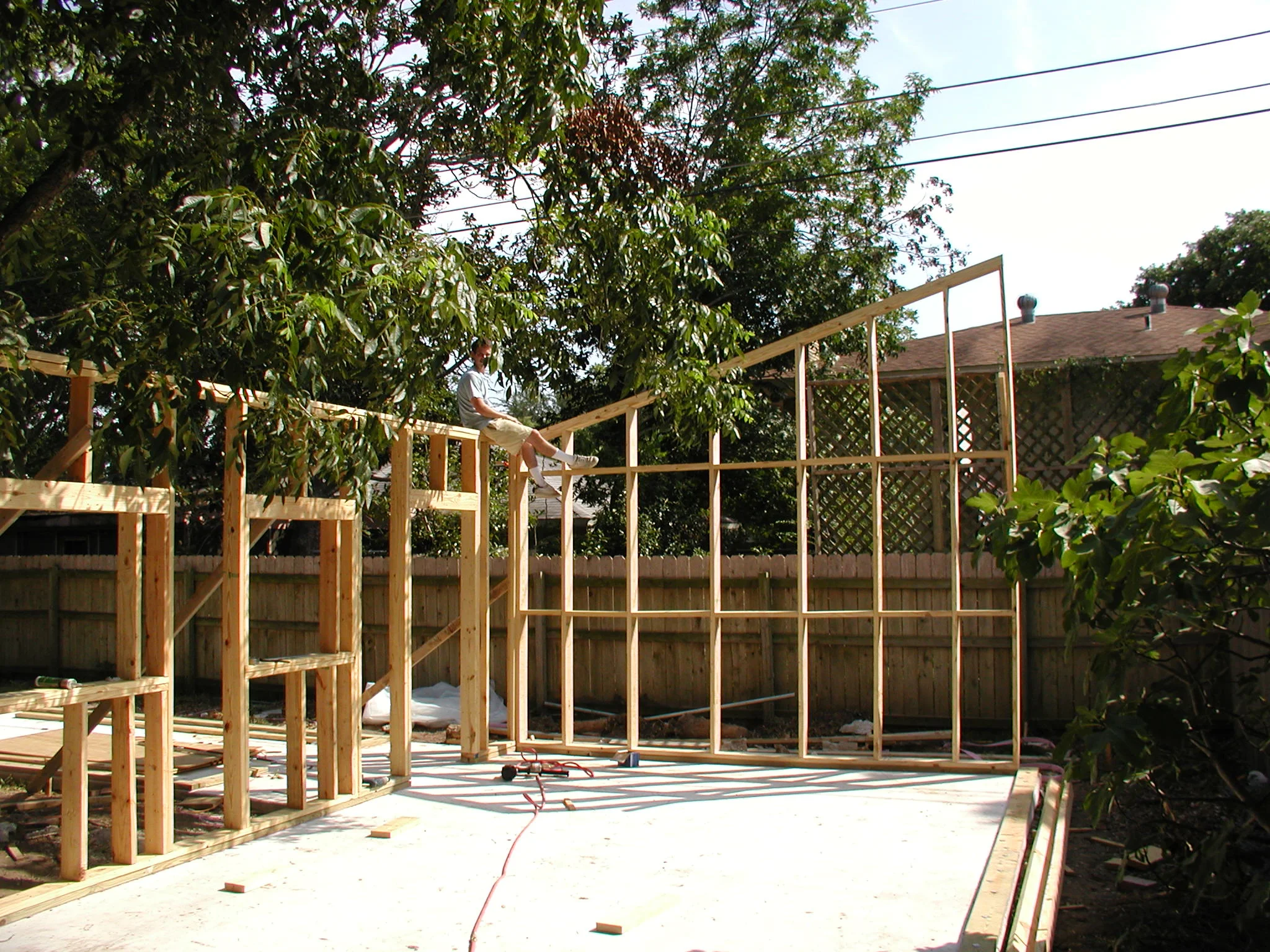 Wall framing erected.