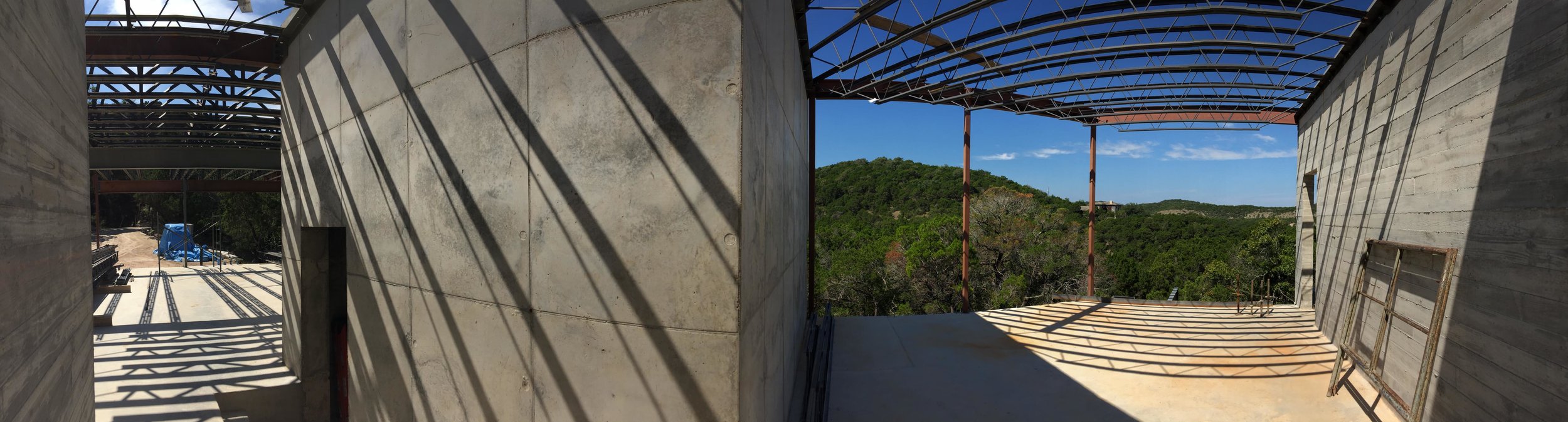 Main entrance, and guest bedroom on the right.