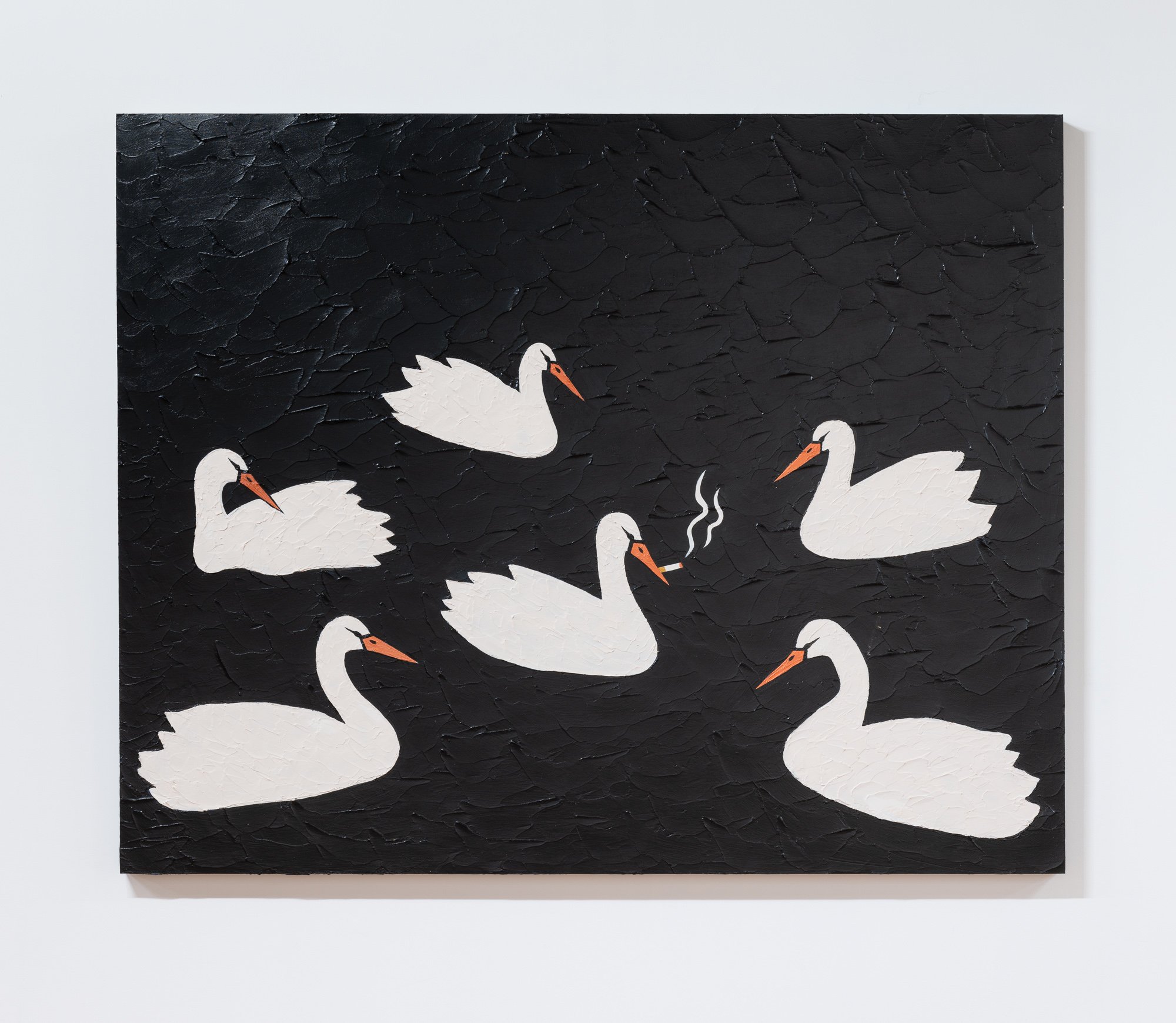 Six Smoking Swans