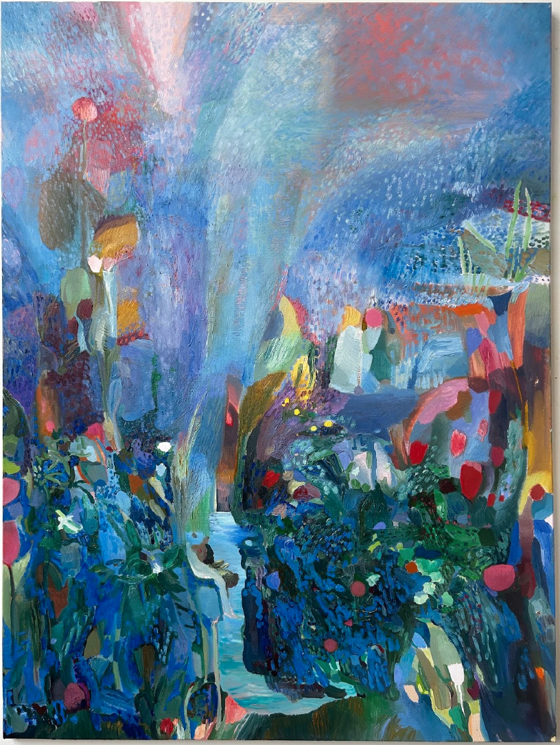 Figures in Blue Landscape