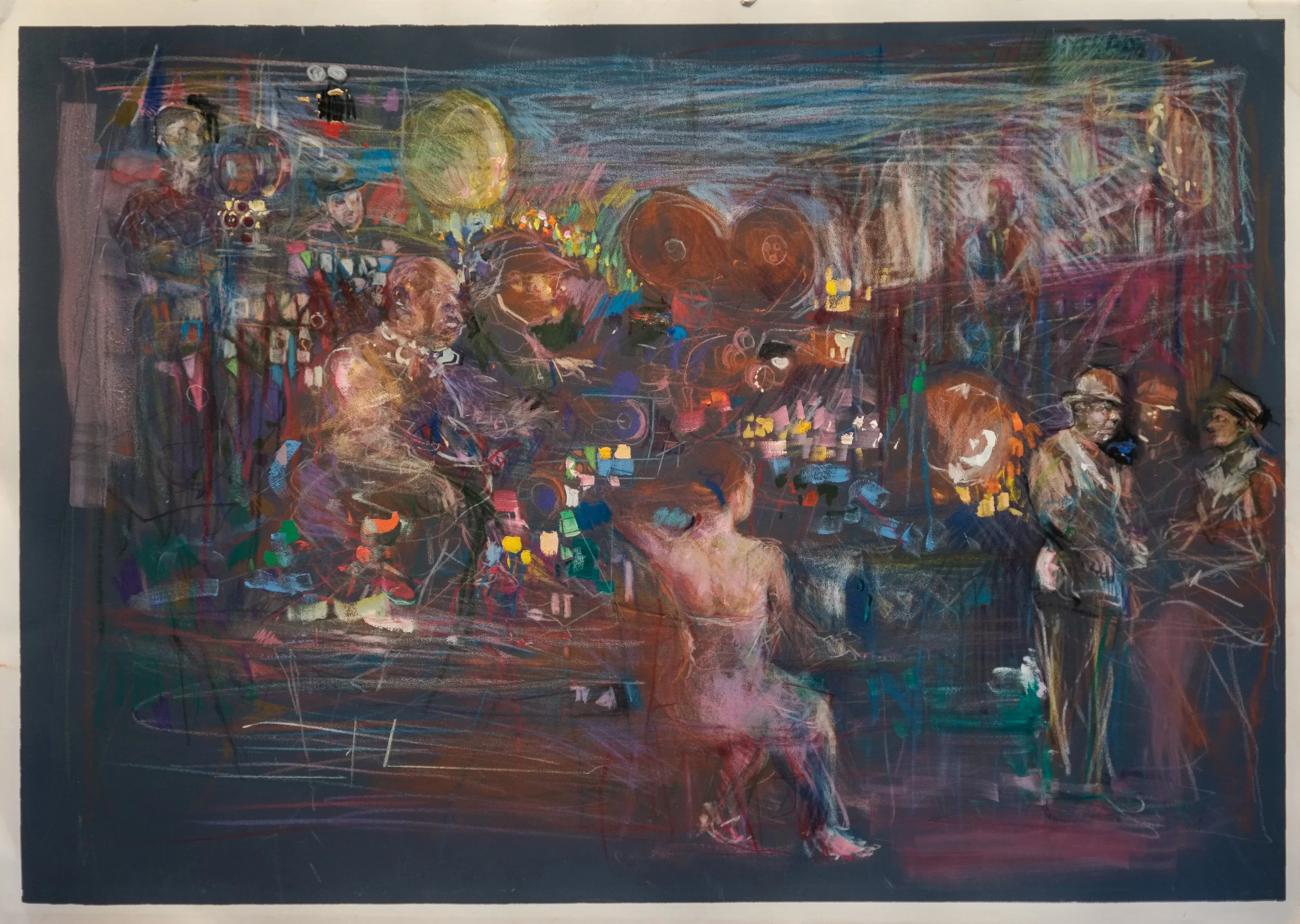 Quiet On The Set
 
 18" × 26½"  Tempera and oil on sized paper  2025 