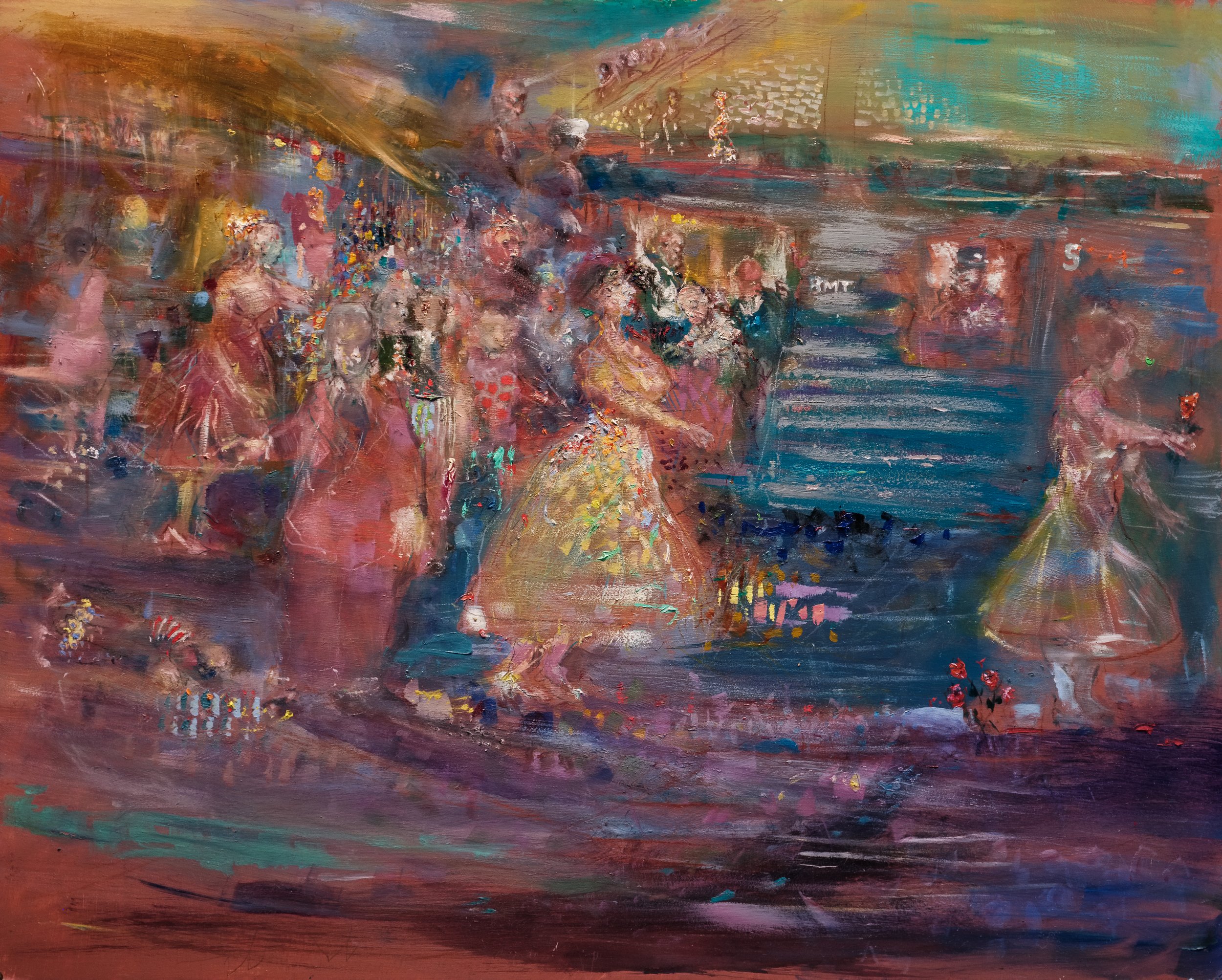 Express Train
 
 24" × 30"  Tempera and oil on panel  2025 