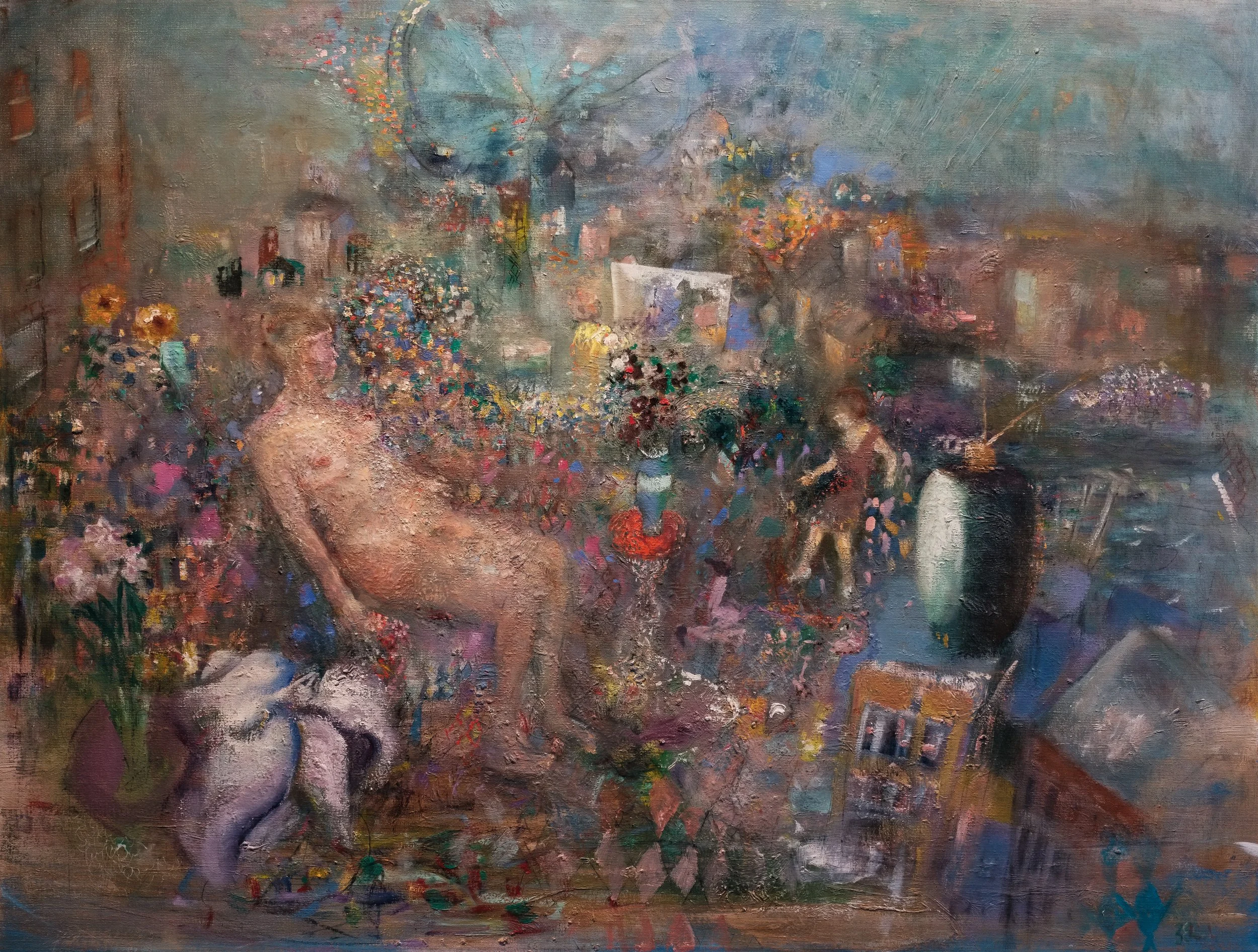 Deus Ex Machina
 
   Tempera and oil on linen  2025 