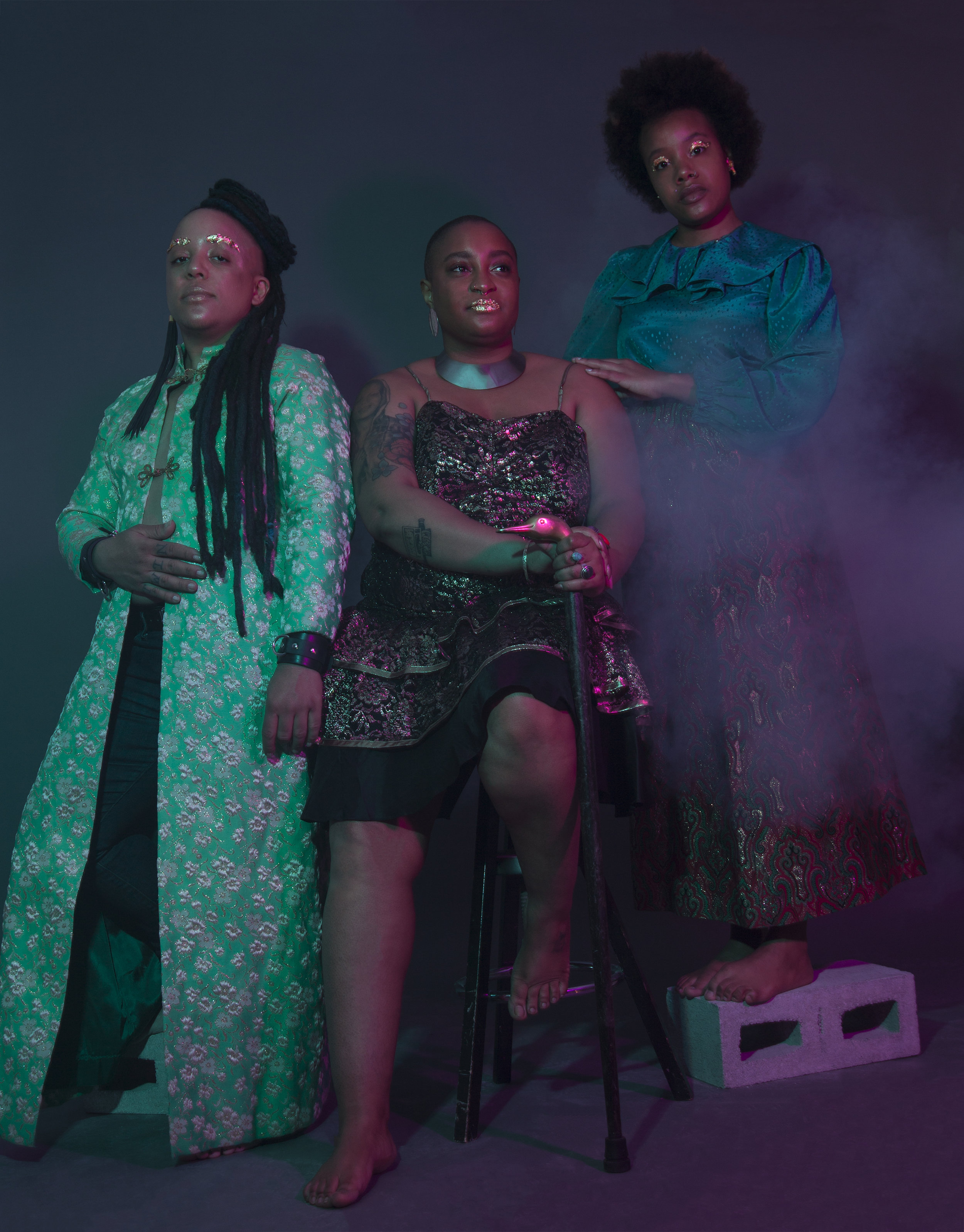 Syrus Marcus Ware, Vanier Scholar, Artist, Activist, Educator; melannie monoceros, Poet, Textile & Performance Artist; Geneviéve Wallen, Curator & Writer Photograph by Dainesha Nugent-Palache