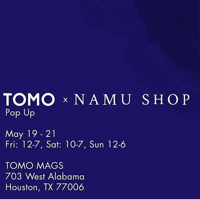 TOMOrrow! We are excited to be hosting a pop up for @namu_shop 12pm-7pm Stop in tomorrow for a special treat of Japanese and Korean brands. #tomoxnamushop