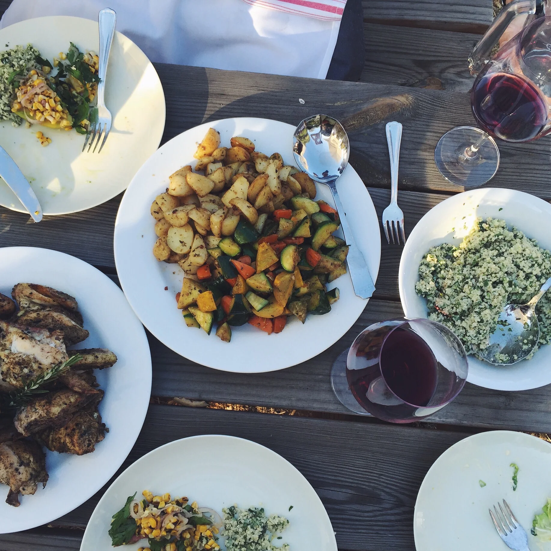 A delicious catered lunch by Bell Street Farms including their ever-popular rotisserie chicken.