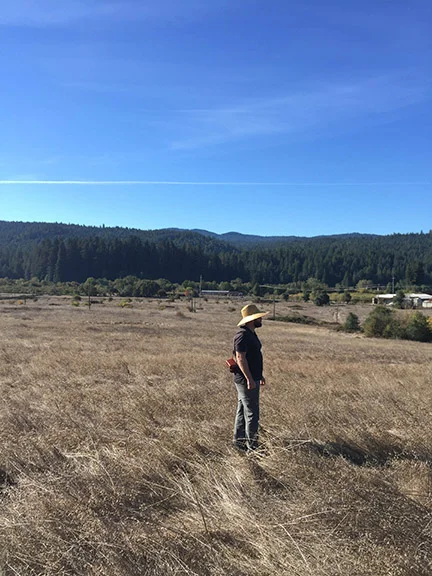 Inspecting the future vineyard site in Anderson Valley, 2016.