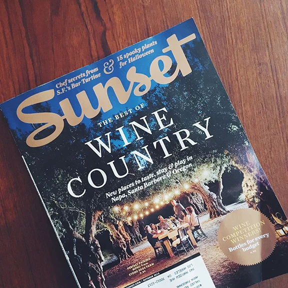 2013 Pinot Noir Sta Rita Hills awarded Best in Class Sunset Magazine