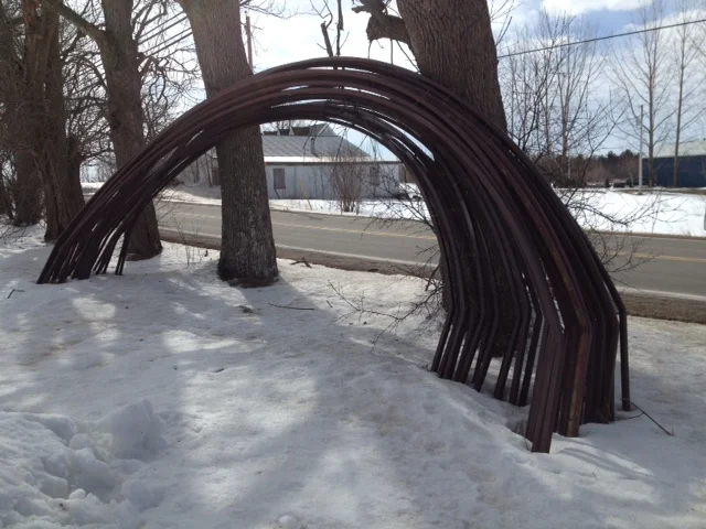 27 FOOT WIDE GREENHOUSE HOOPS. These will need a 4 foot wall. We have 35 of them available, enough for a 140' greenhouse. $35.00 or best offer.