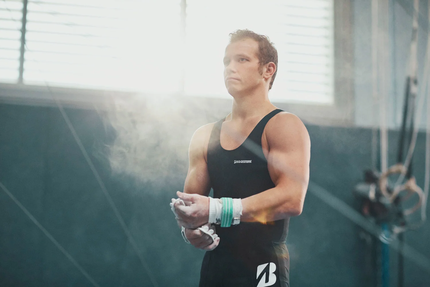 A portrait shoot with Olympic Gold Medalist Fabian Hambuchan of Germany for Bridgestone.