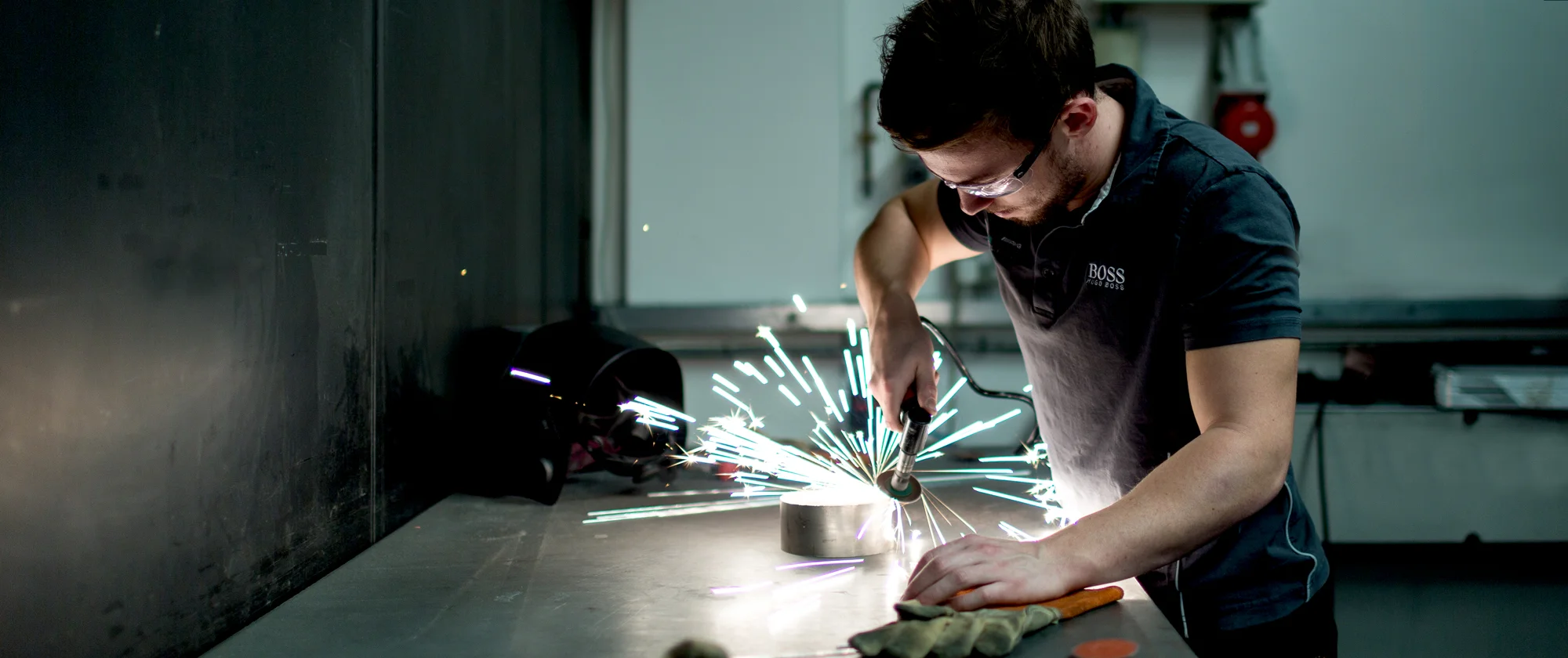 A portrait and locations shoot for Mercedes F1 to show the range, breadth and depth of careers in F1 at their factory in Brackley.