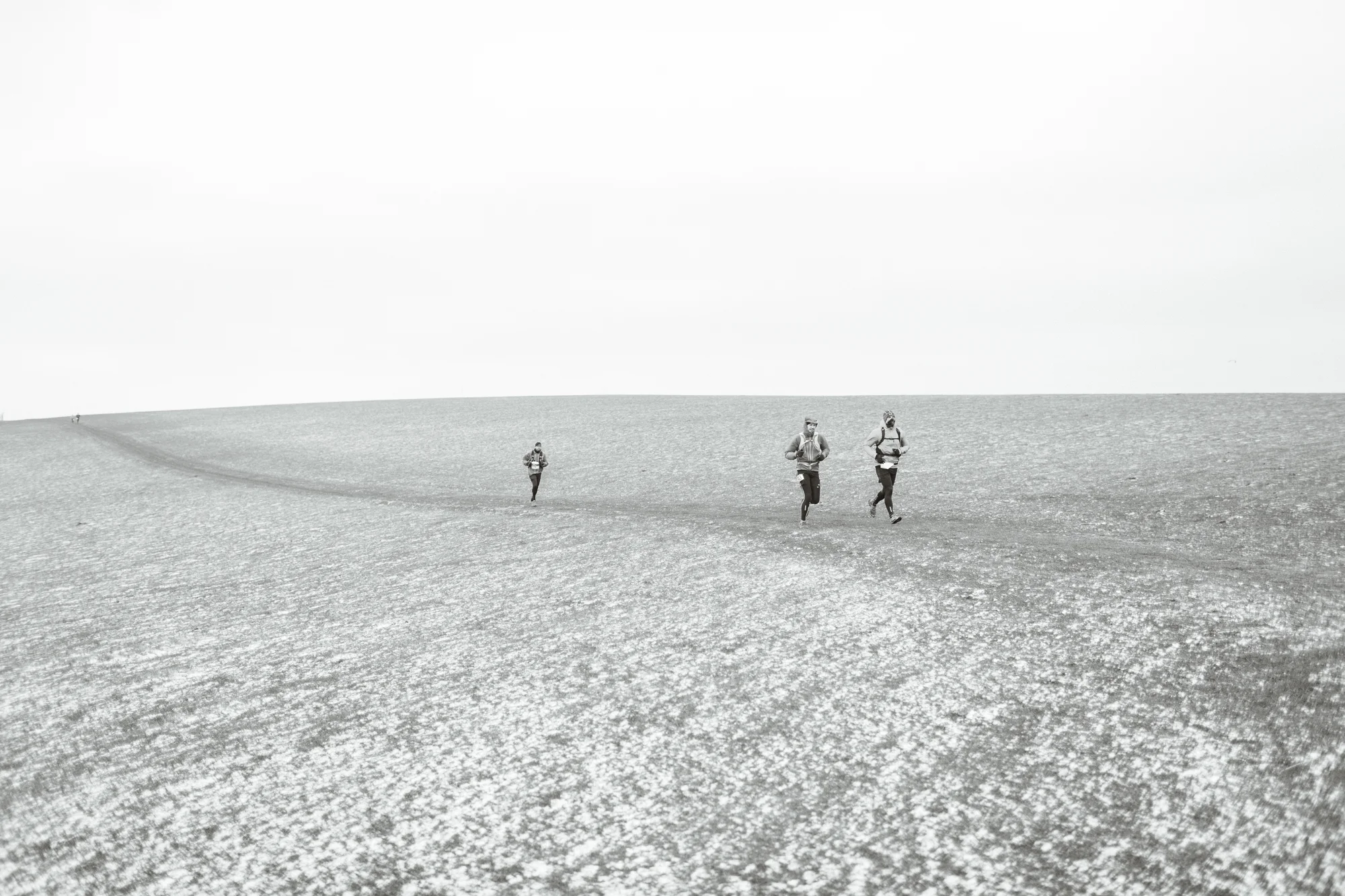  The Moyleman is an offroad marathon run over the South Downs around the town of Lewes. Without being difficult enough, this year a fresh dump of snow, a chilling northerly wind and temperatures just above freezing made it particularly challenging. 