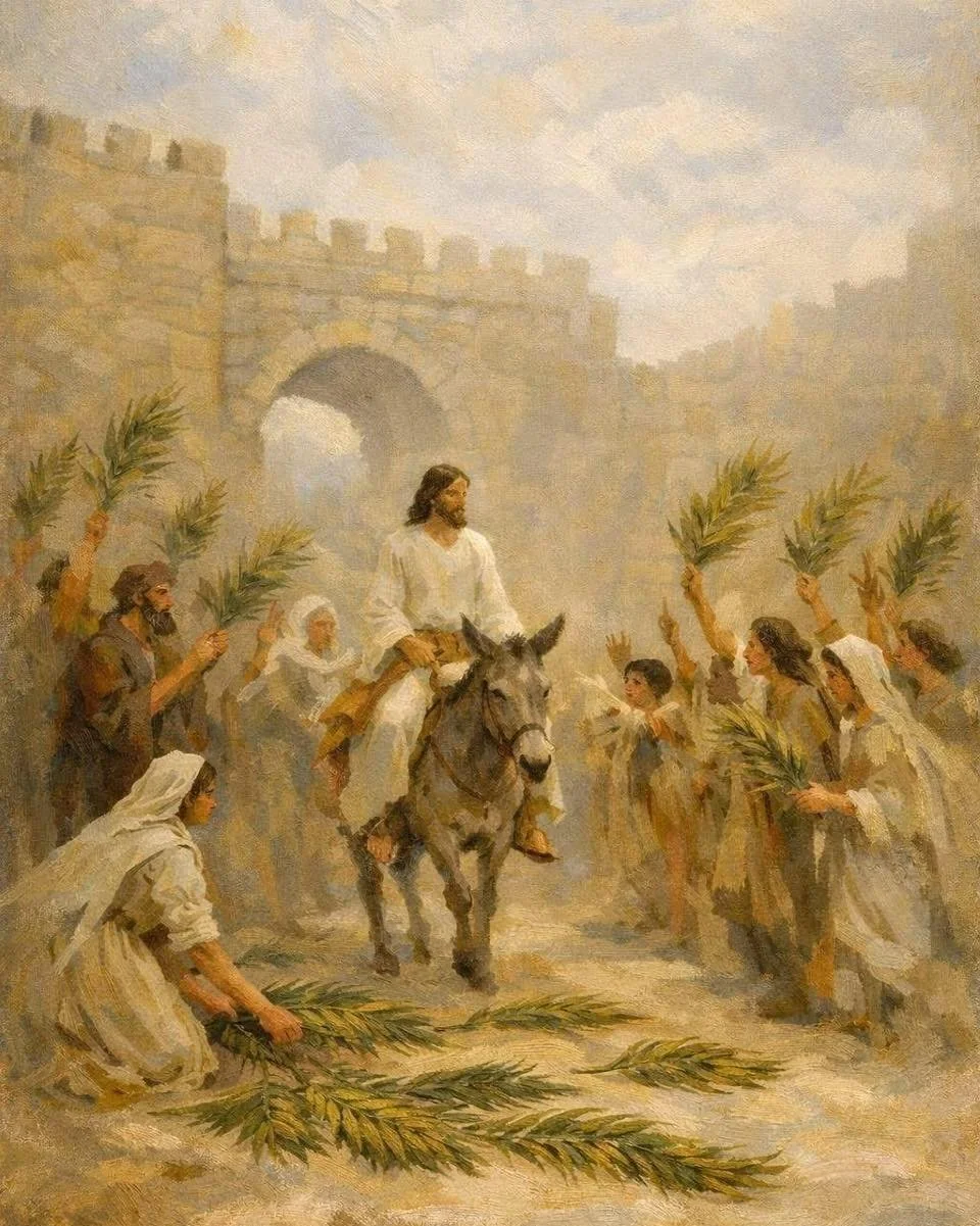 Today Is Palm Sunday&hellip;
Today, the streets remember.
Not with noise&mdash;
but with whispers of branches
laid down in surrender.

&ldquo;Hosanna,&rdquo; they cried,
with hopeful hearts and open hands,
welcoming a King
they did not fully understa