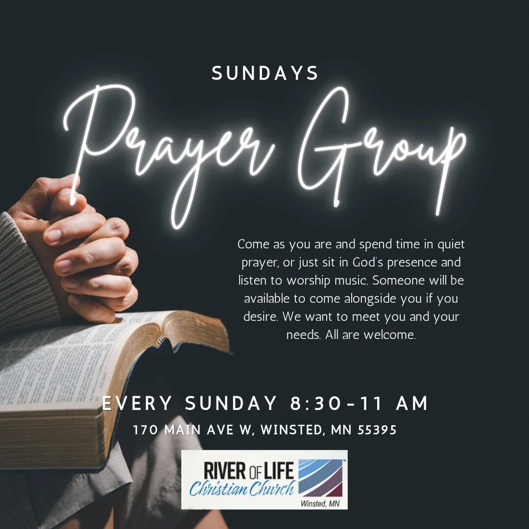 🙏River of Life offers a Sunday prayer time. Come as you are and spend time in quiet prayer, or just sit in God&rsquo;s presence and listen to worship music. Someone will be available to come alongside you if you desire. We want to meet you and your 