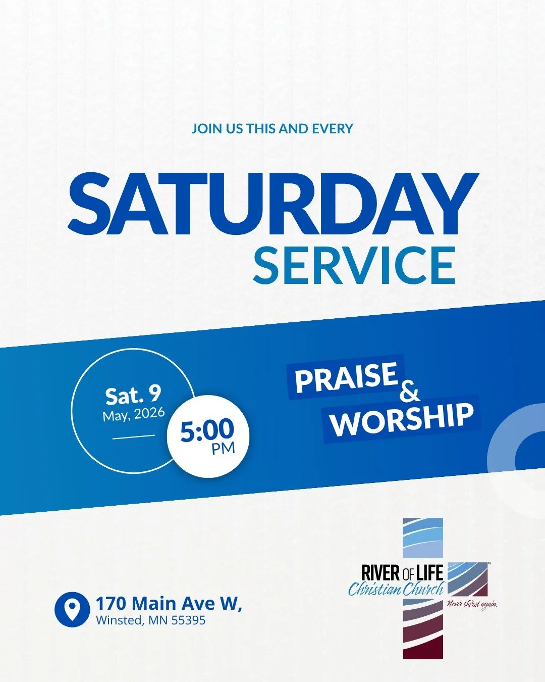 Join us this Saturday for praise and worship! 5pm is service, and 4:30pm is a fellowship meal! All are welcome!
📍170 Main Ave W, Winsted, MN 55395

 #thewordofgod #YouAreInvited #ChristInYou #FaithAndFellowship #faithfullove #ᴊᴇsᴜssᴀᴠᴇs