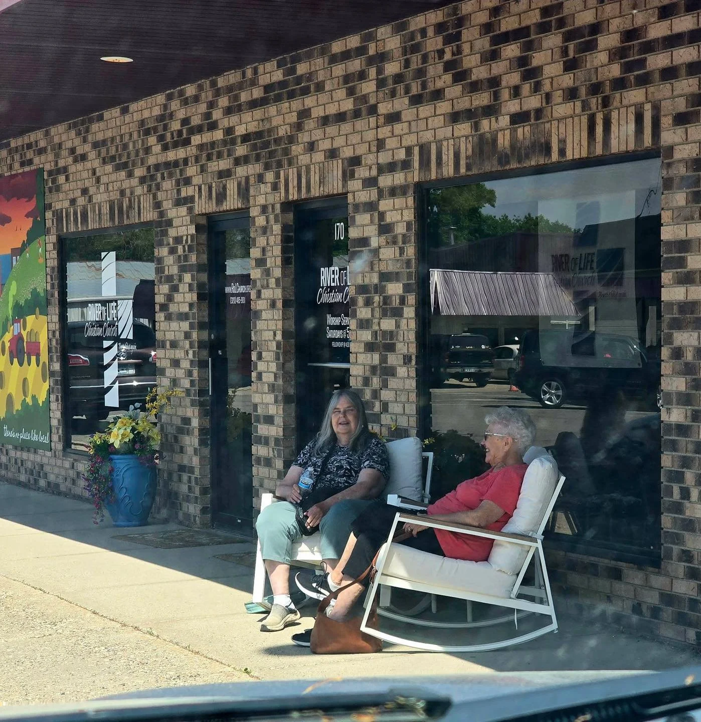 🧐SPOTTED! 👀 the Dianes enjoying the new outdoor chairs in front of River of Life! 🤭

Matthew 11:28

&ldquo;Come to me, all you who are weary and burdened, and I will give you rest.&rdquo; 

#spottedinthewild #restandrenew  #ChurchFamily