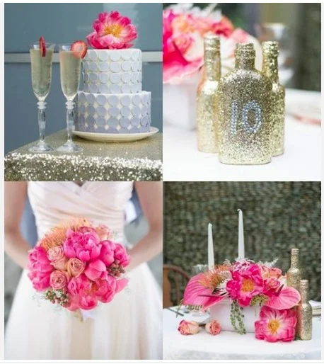 tablescape, sparkles, handmade glittery bottles, and vintage chairs by Sparkles and Vintage