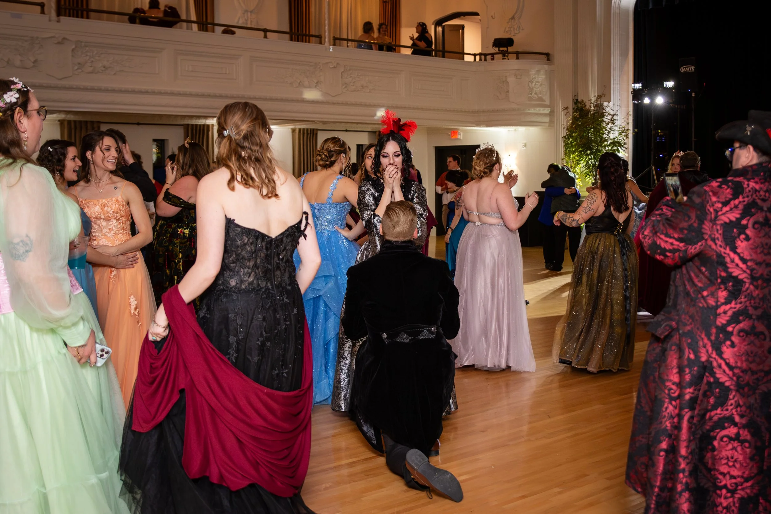 She said YES at the fantasy Ball | proposal at the fantasy Ball | Benevolent Ball Proposal | Fantasy events and photography | wedding photographer of michigan