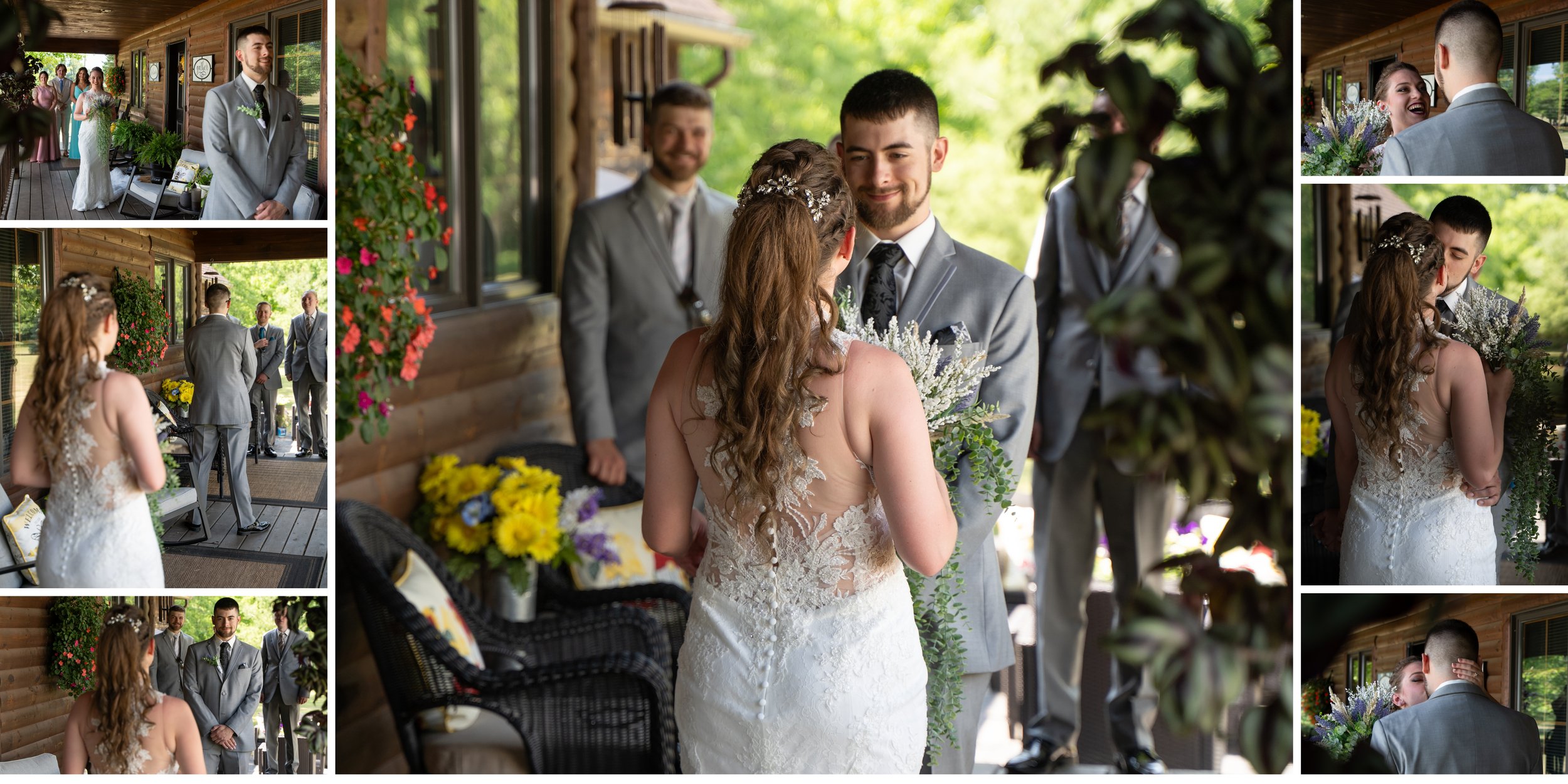 First look Kiss | Summer Weddings | Michigan Wedding Photography | Wedding Coverage | East Lansing Okemos Perry Brighton Wedding Photos | Female Photographer | LGBTQ+ Friendly Photographers | Williamston Studio
