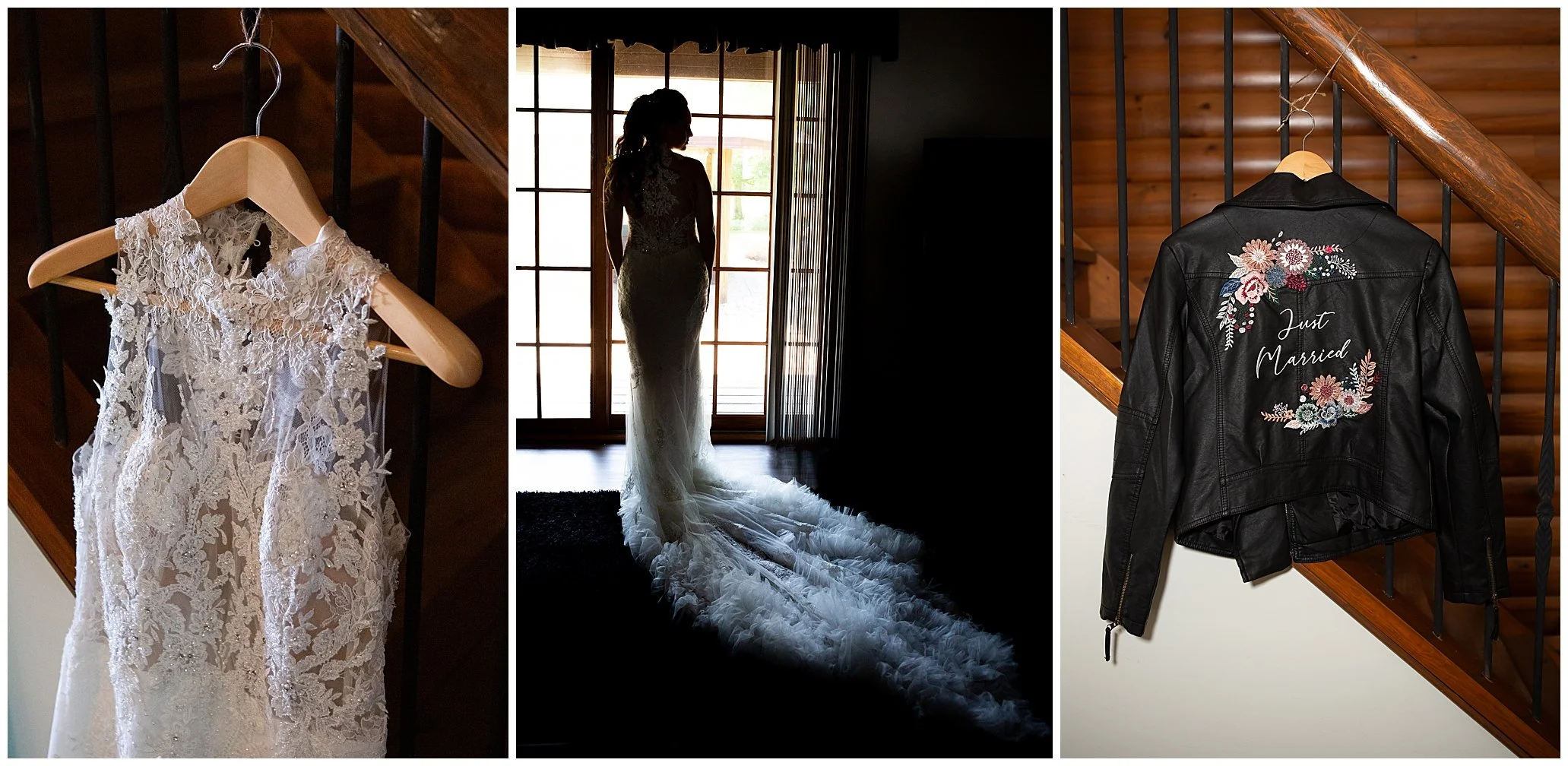 The dress the jacket the bride | Summer Weddings | Michigan Wedding Photography | Wedding Coverage | East Lansing Okemos Perry Brighton Wedding Photos | Female Photographer | LGBTQ+ Friendly Photographers | Williamston Studio