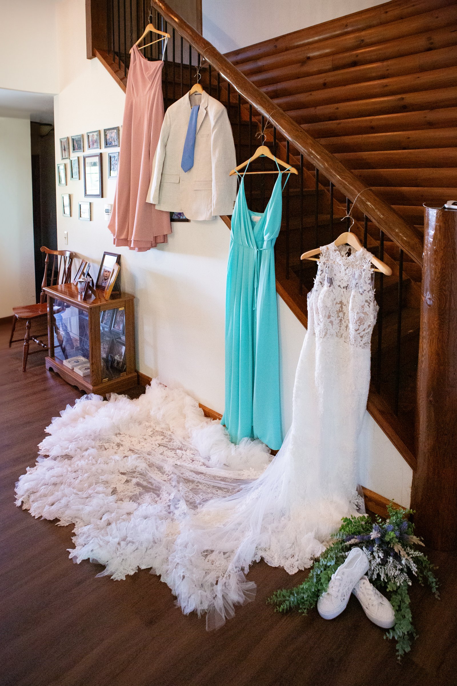 The Dress + Bridesmaids dresses | wedding gowm  | Kiss | Summer Weddings | Michigan Wedding Photography | Wedding Coverage | East Lansing Okemos Perry Brighton Wedding Photos | Female Photographer | LGBTQ+ Friendly Photographers | Williamston Studio