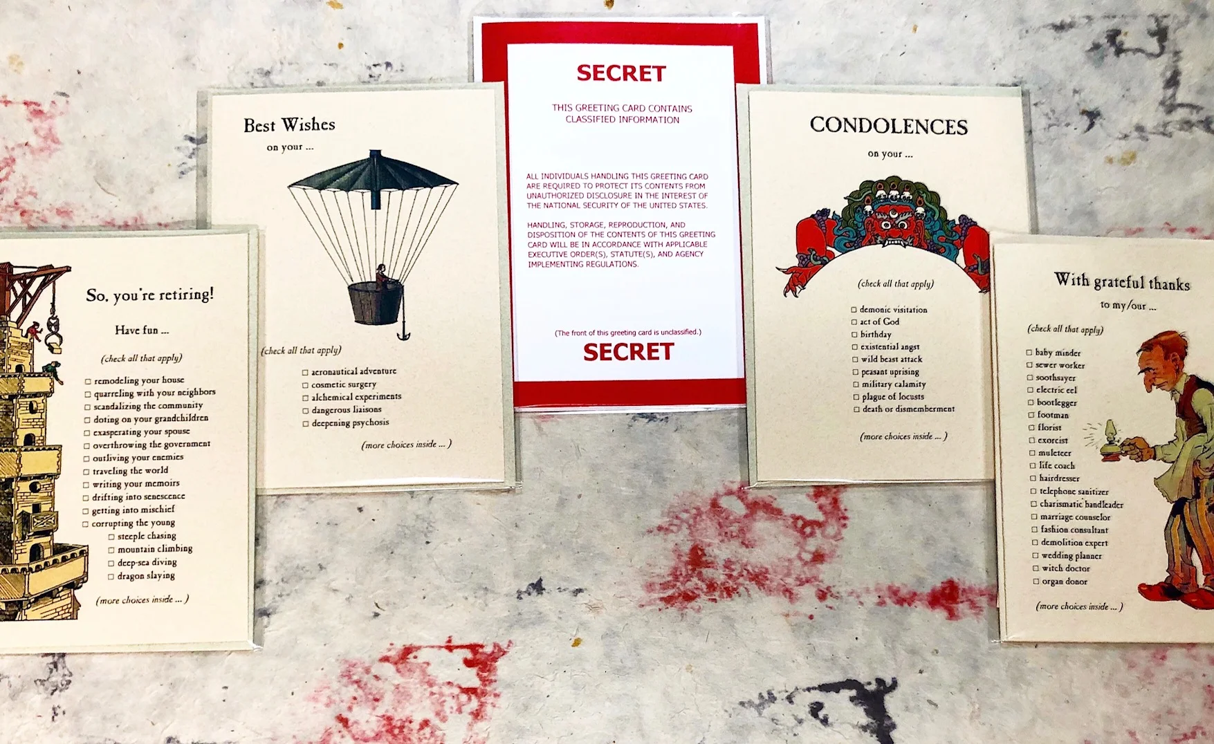 Quirky greeting cards for all occasions by Archelaus.