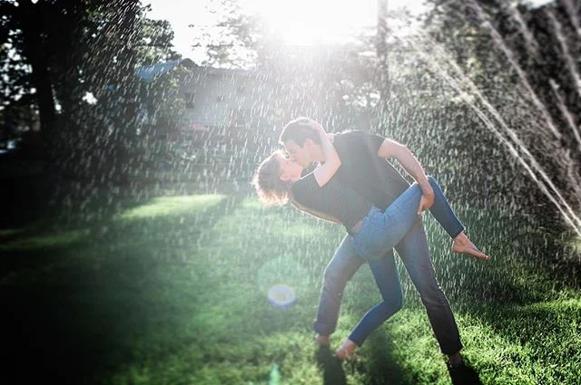Who needs mountaintops when you've got a sprinkler in the backyard?