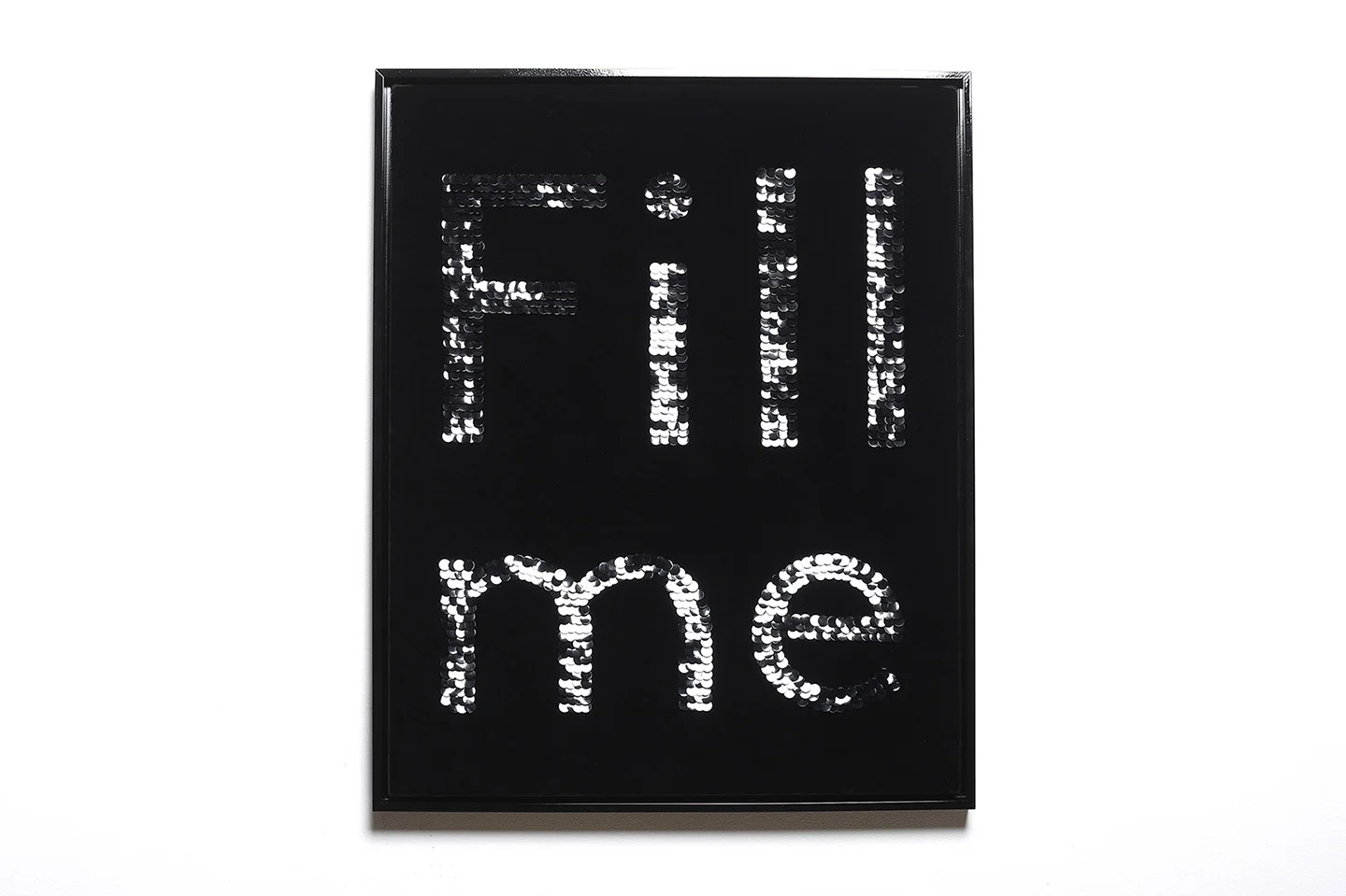 Fill me Sequins on velvet in custom gloss frame 30" x 24" 2017