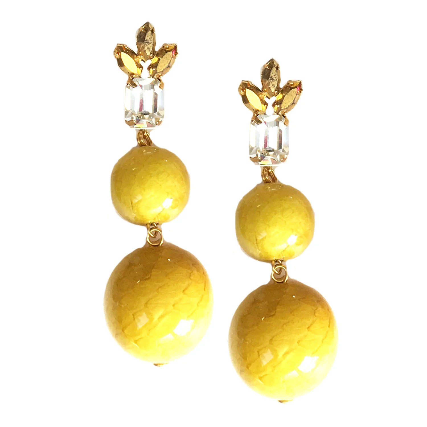 short yellow bobble earrings.jpg