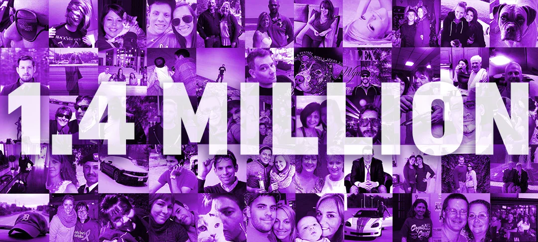 Purple profile images by World Cancer Day.