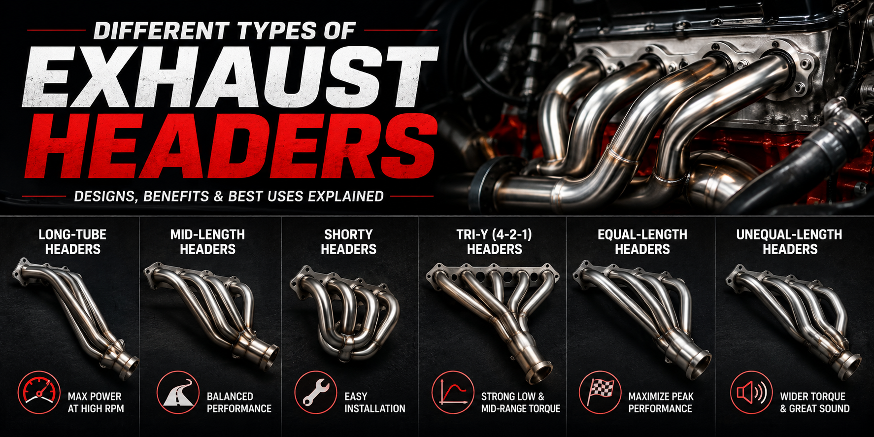 Different Types of Exhaust Headers: Complete Guide to Every Design