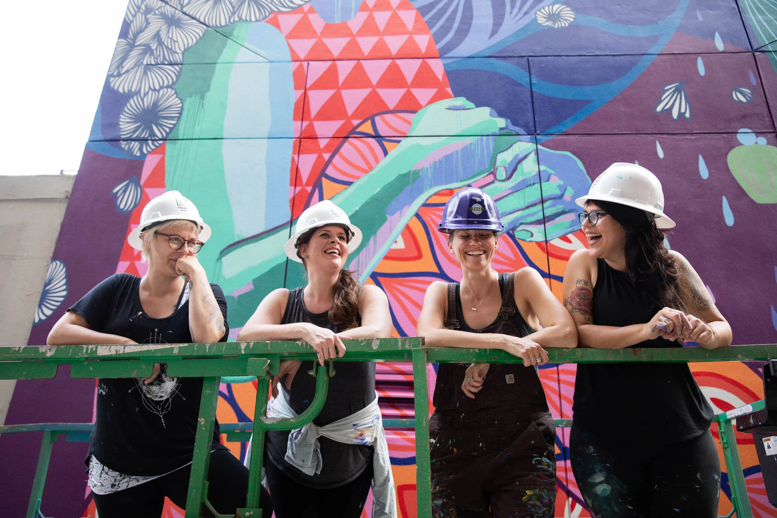 The ladies behind Aurora, from left: Lela Brunet, me (Molly Rose Freeman), Lauren Pallotta-Stumberg (Think Greatly), and Laura Vela.